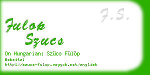 fulop szucs business card